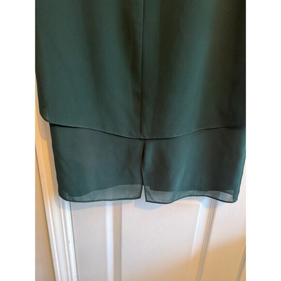 Vintage Women’s After Dark Emerald Green Beaded Tiered Long Sleeve Dress Size 6 - Picture 8 of 9